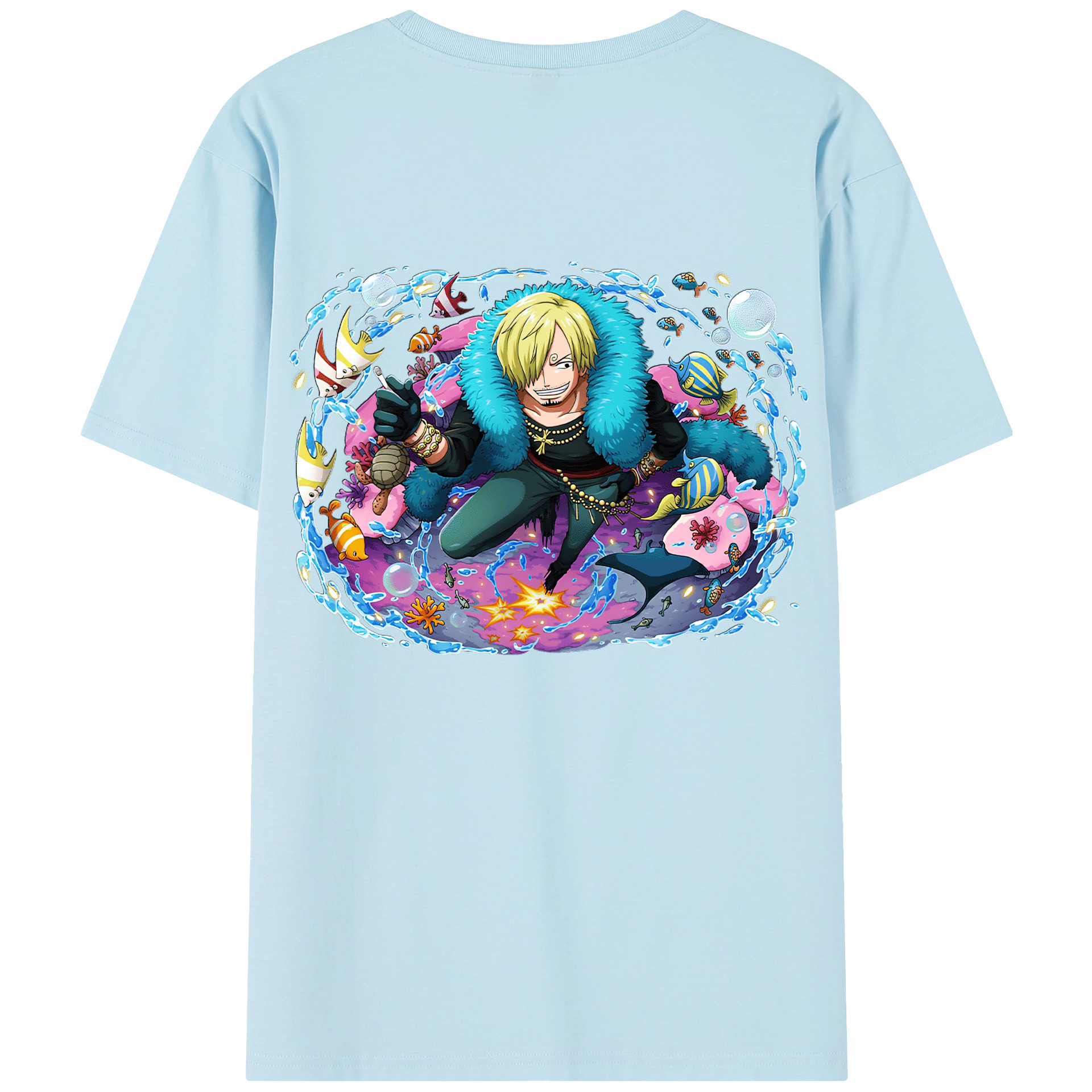 ワンピース サンジ ONE PIECE Sanji 綿100％半袖Tシャツ（背面プリント）